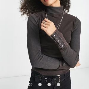 Womens-Free People Freya high neck top in black